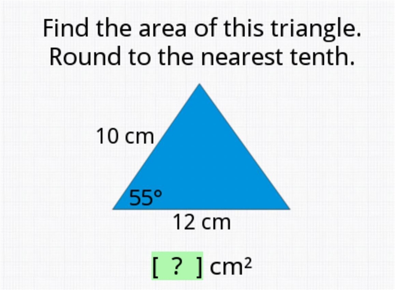 Help please! Area of a triangle using trigonometry!-example-1