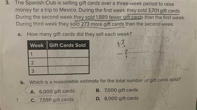 4th grade math!! Please help. Confused on whether I subtract or add-example-1