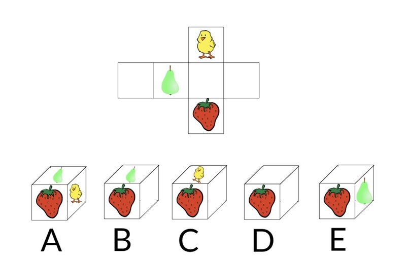 When a cube is formed using the figure below, which of the following shapes will it-example-1