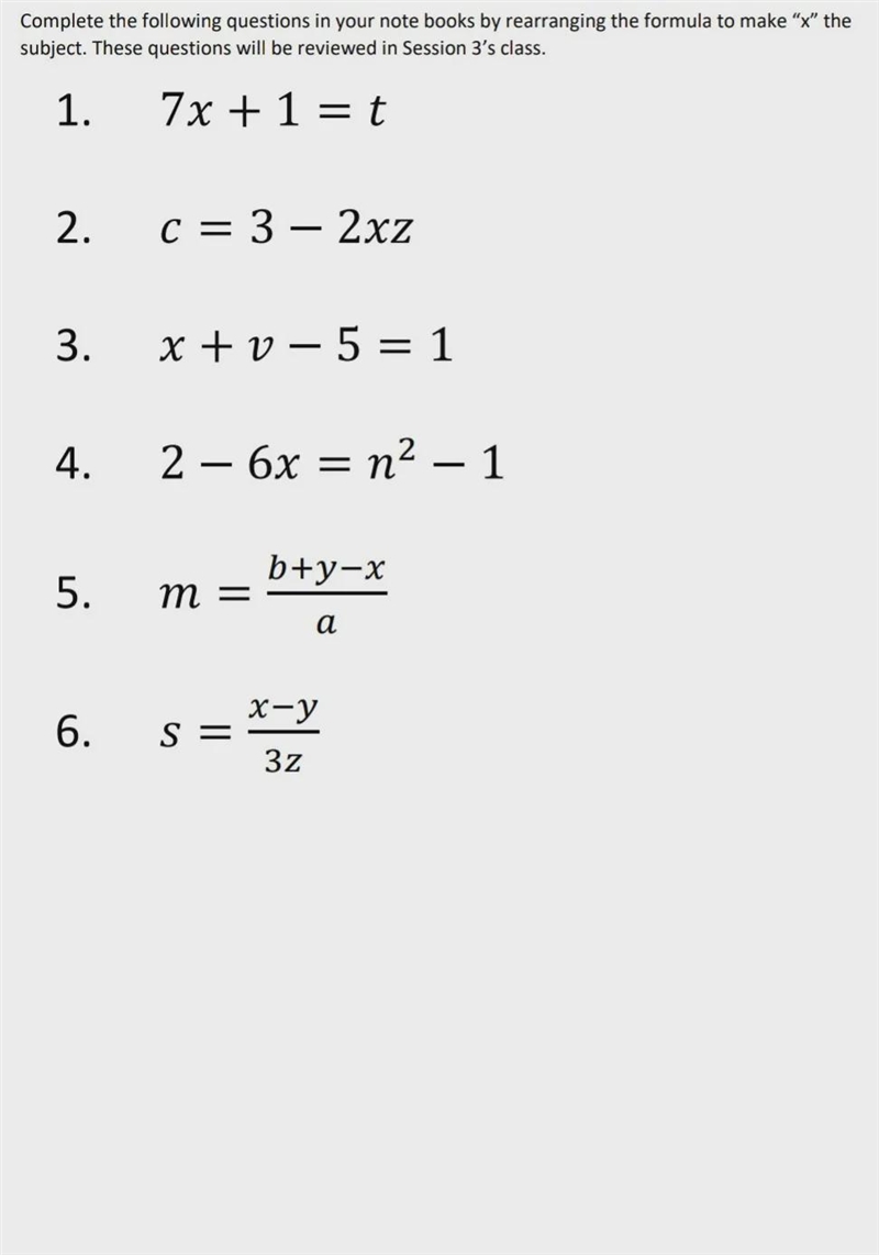 Complete the following questions in your note books by rearranging the formula to-example-1