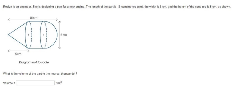 Roslyn is an engineer. She is designing a part for a new engine. The length of the-example-1