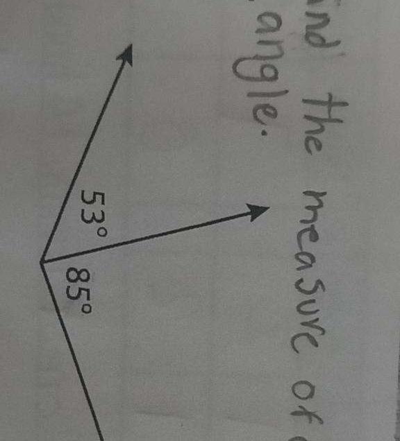 Find the measure of combina 7. angle. 53° 85°-example-1