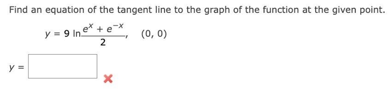 Find an equation of the tangent line to the graph of the function at the given point-example-1