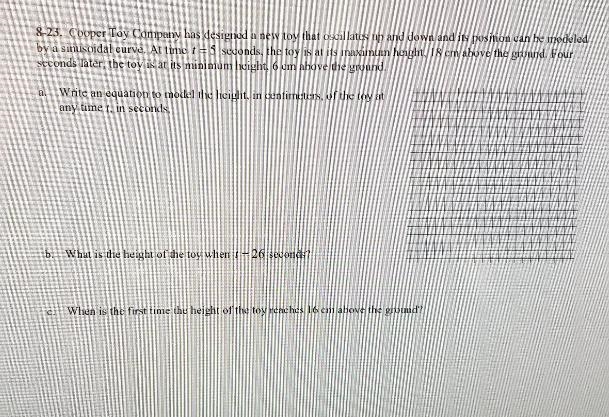 8-23. Cooper Toy Company has designed a new toy that oscillates up and down and its-example-1