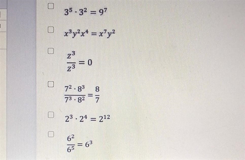 Two of the problems below are correct, and four have error. Find the two correct-example-1