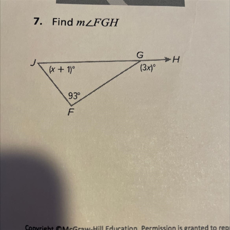 7. Find mZFGH G (x + 1)^ (3x) 930-example-1