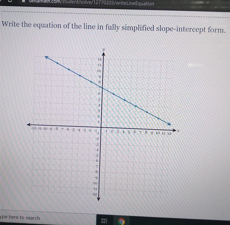 Write the equation of the line in fully simplified intercept form.-example-1