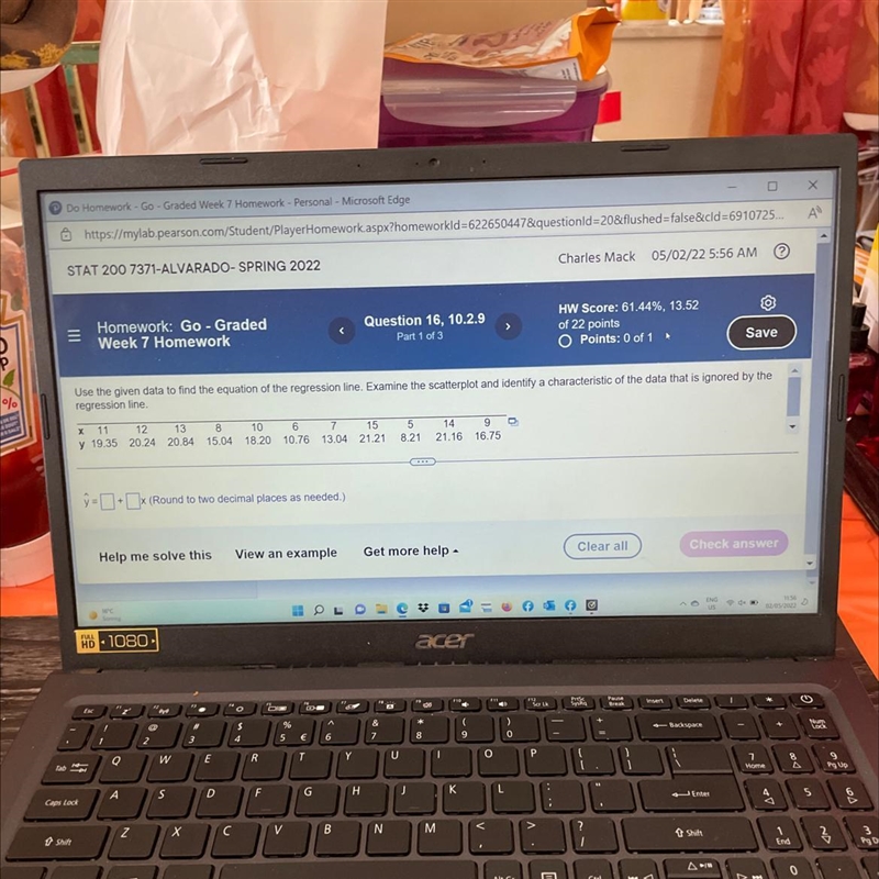 Homework: Go - GradedWeek 7 Homework=HW Score: 61.44%, 13.52of 22 pointsQuestion 16, 10.2.9Part-example-1