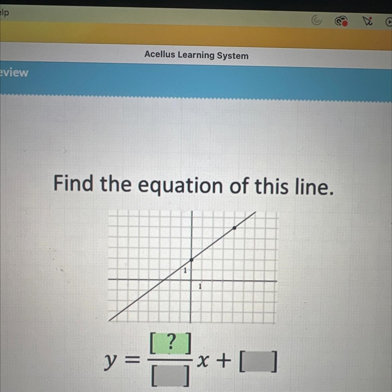 Find the equation of this line. [?] y = x + [ ]-example-1