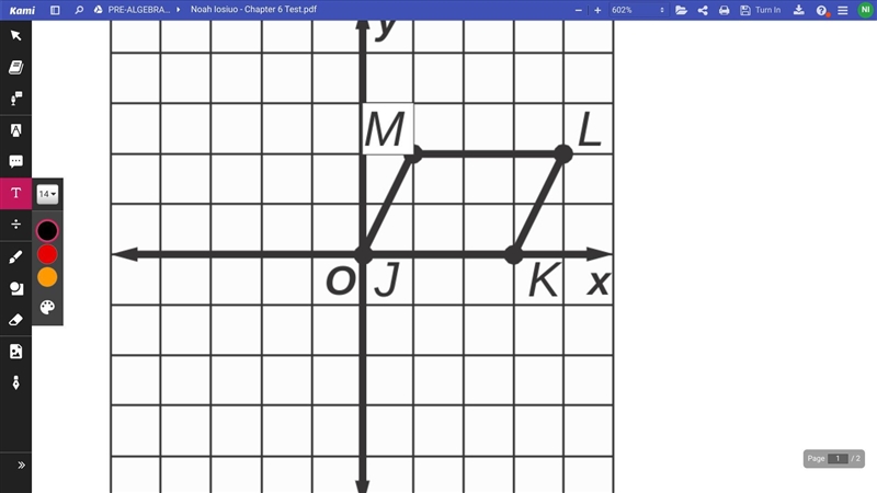 If the figure is rotated 90° clockwise about the origin, what are the coordinates-example-1