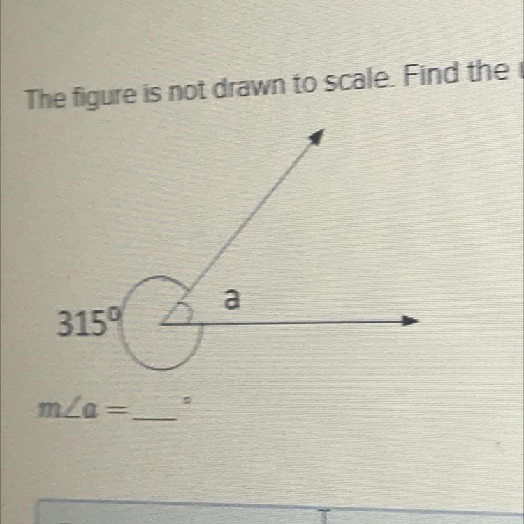 The figure is not drawn to scale. Find the unknown angle.-example-1