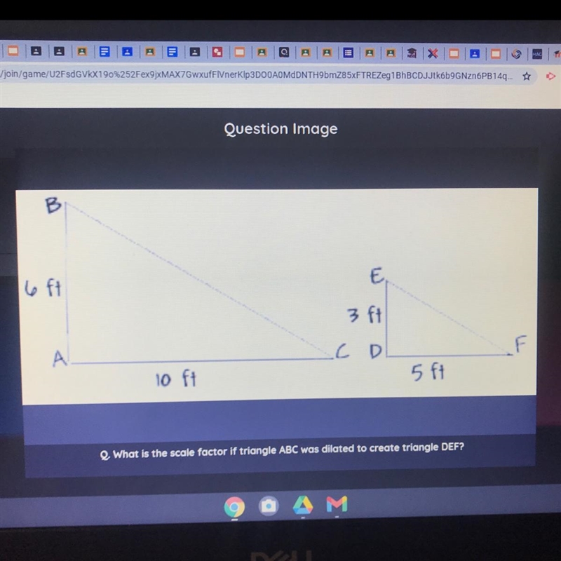 What is the scale factor if triangle ABC was dilatedto create triangle DEF?2/31/223/2-example-1