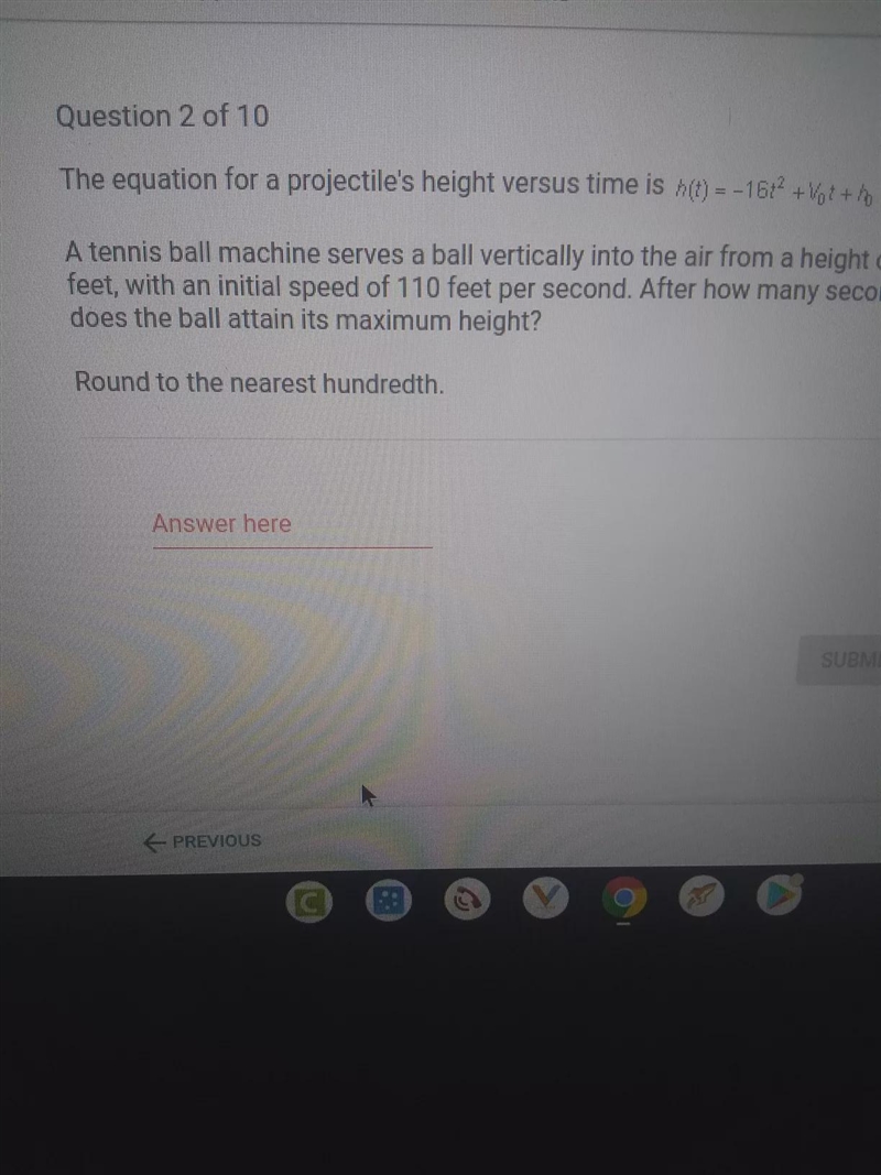 The equation for a projectile's height versus time is h(t) = -16+2 +Vot+to. A tennis-example-1