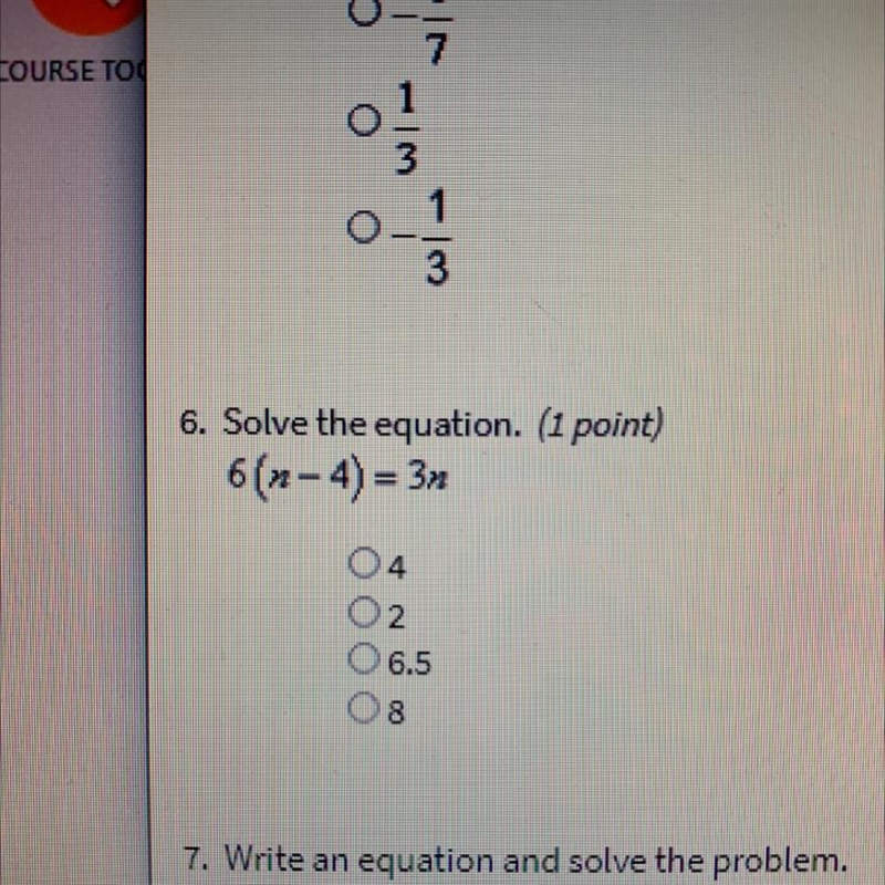 Solve the Equation , I tried multiplying that 6 to the numbers in the parentheses-example-1