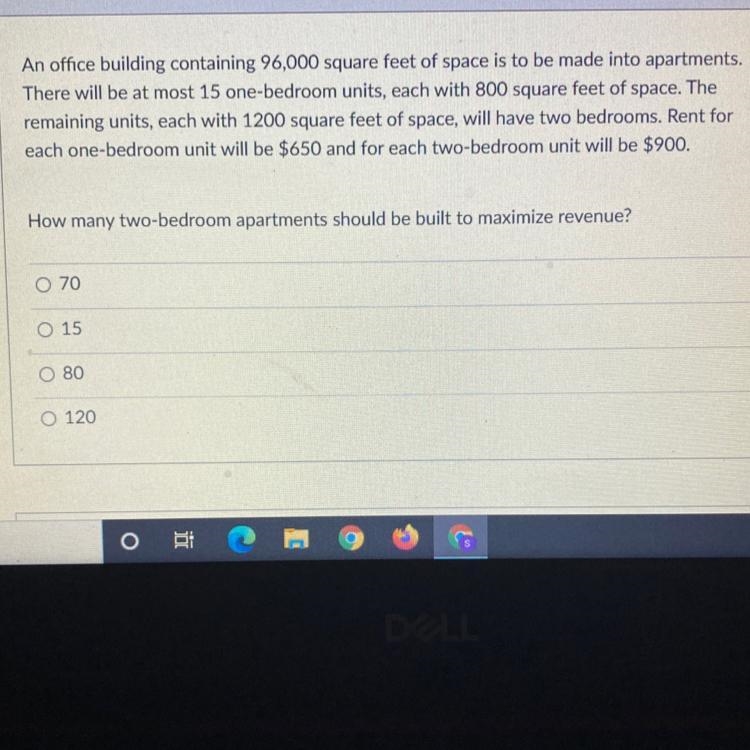 How many two-bedroom apartments should be built to maximize revenue-example-1