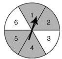 If the pointer on this spinner is spun once, what is the probability that the pointer-example-1