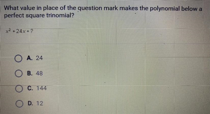 What value in place of the question mark makes the polynomial below a perfect square-example-1