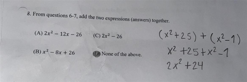 I need help I’m not sure if I got the right answer and showed the correct work :( !!-example-1