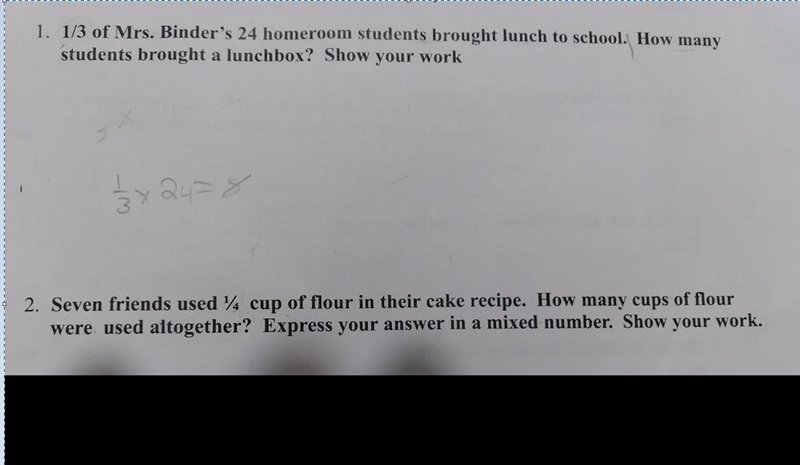 7 friend used 1/4 cuos of flour in their cske recipe. How many cups of flour were-example-1