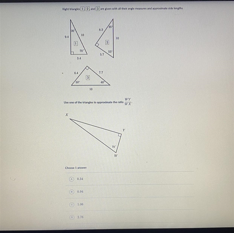 Using ratios in right triangles-example-1