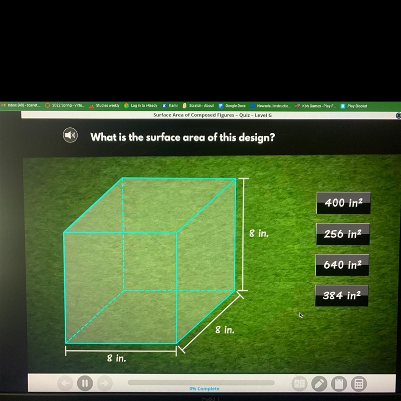 What is the surface area of this design? 400in 256in 640in 384in-example-1