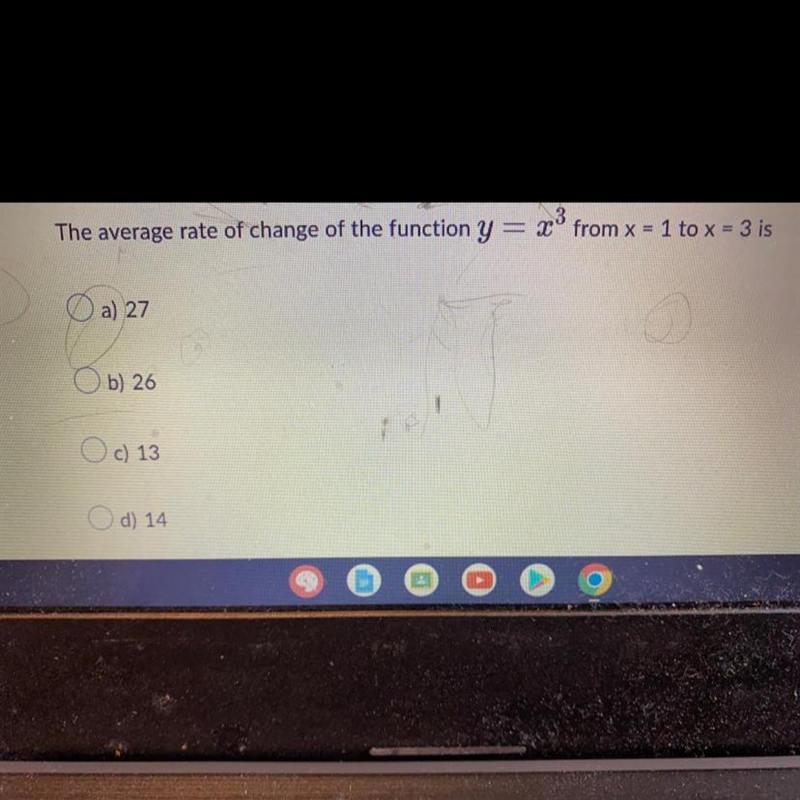 I got 27 for the average rate of change here is that correct-example-1