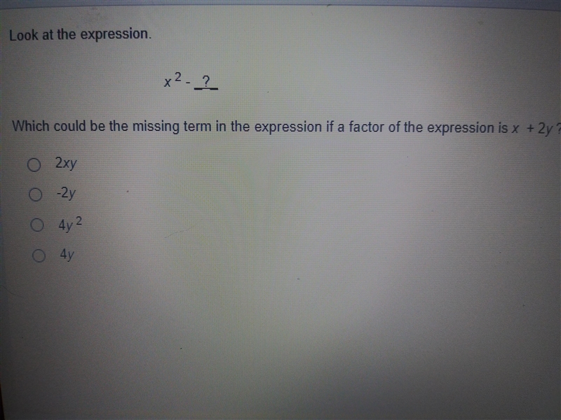 {x}^(2) -which could be the missing term in the expression if a factor of the expression-example-1