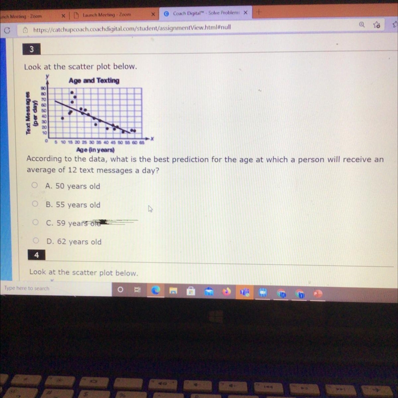 According to the data, what is the best prediction for the age at which a person will-example-1