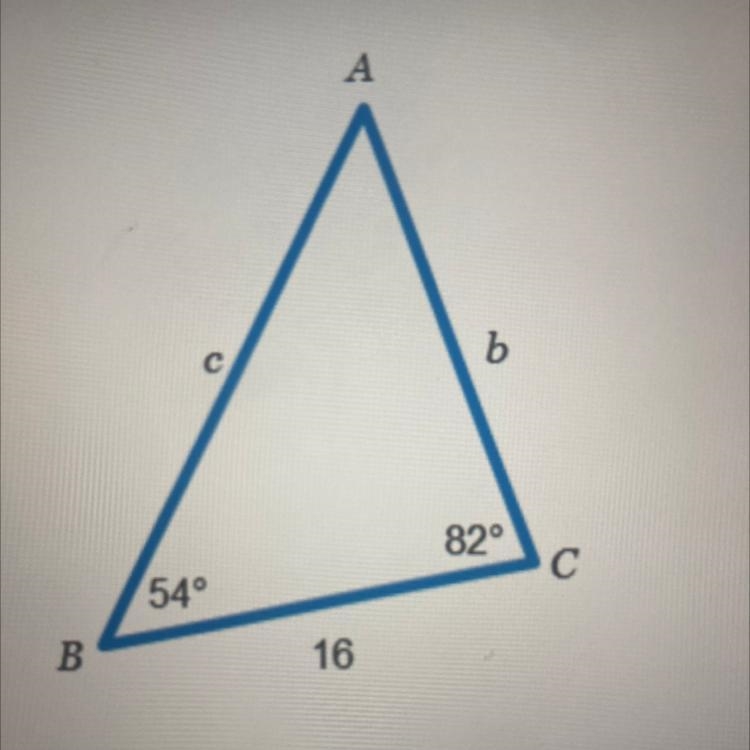 What is the measure of Angle A in the triangle shown?-example-1