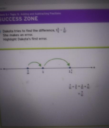 Dakota tries to find the afterence - & She makes an error Highlight Dakota's terre-example-1