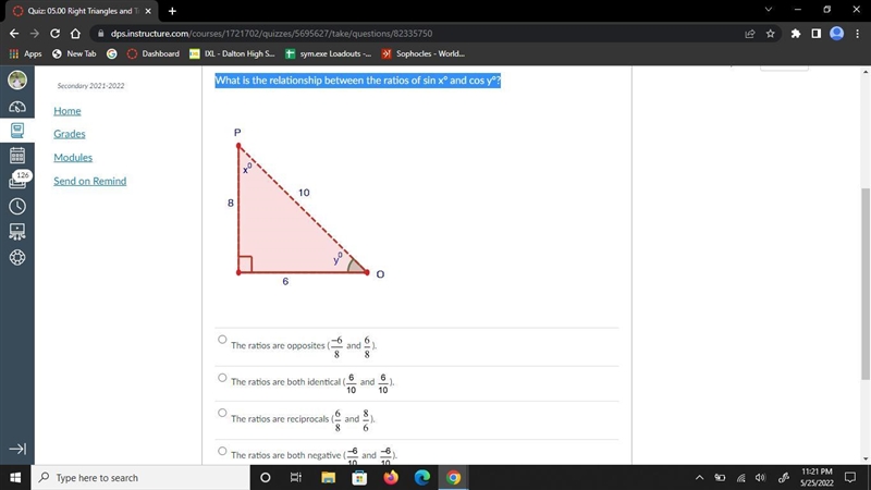 What is the relationship between the ratios of sin x° and cos y°?-example-1