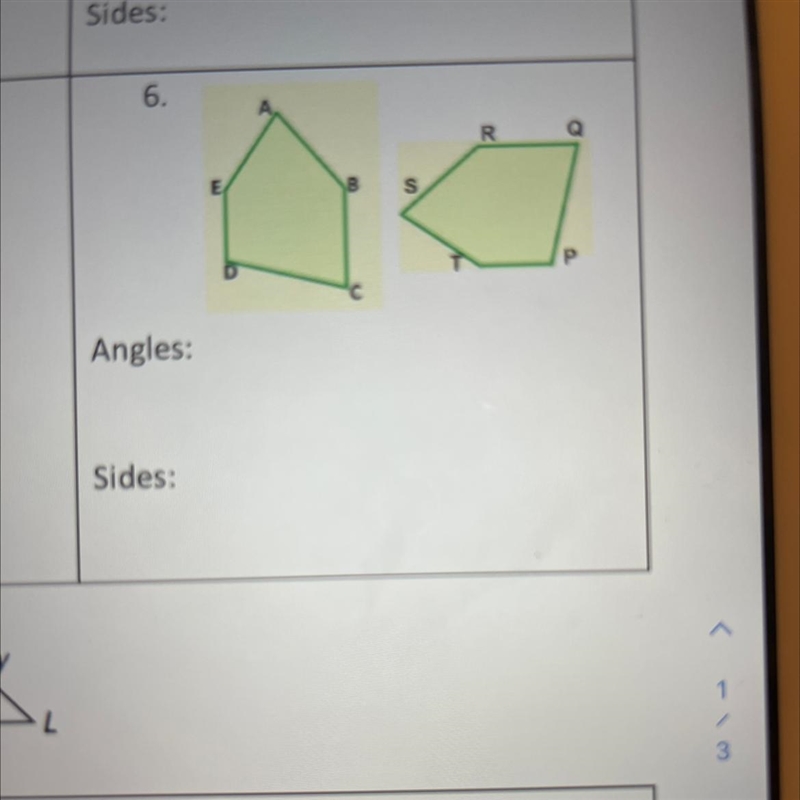 Identify the congruent corresponding parts.-example-1