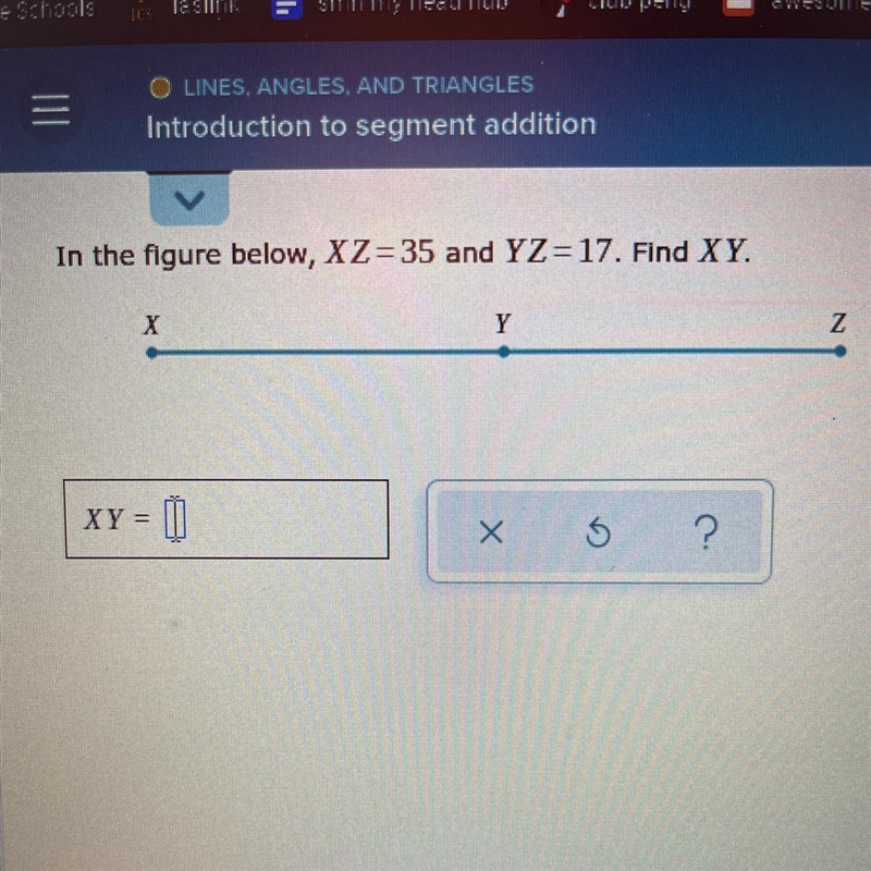 In the figure below, XZ=35 and YZ=17. Find XY.-example-1