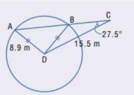 Determine the length of the chord AB, to the nearest tenth of a centimeter.-example-1