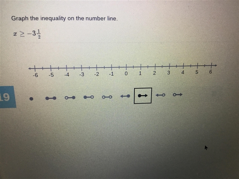 Graph the inequality on the number line.-example-1