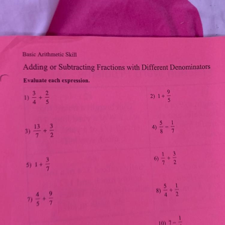 Adding and subtracting fractions with different denominators-example-1