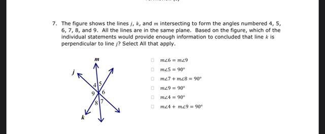 The figure shows the lines , , and intersecting to form the angles numbered 4, 5, 6, 7, 8, and-example-1