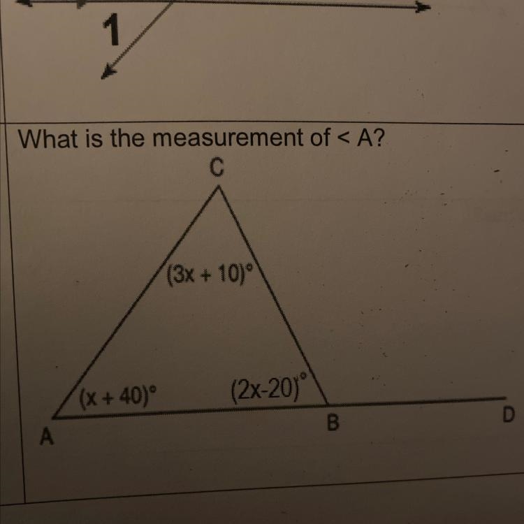 Measure of angle A ?-example-1