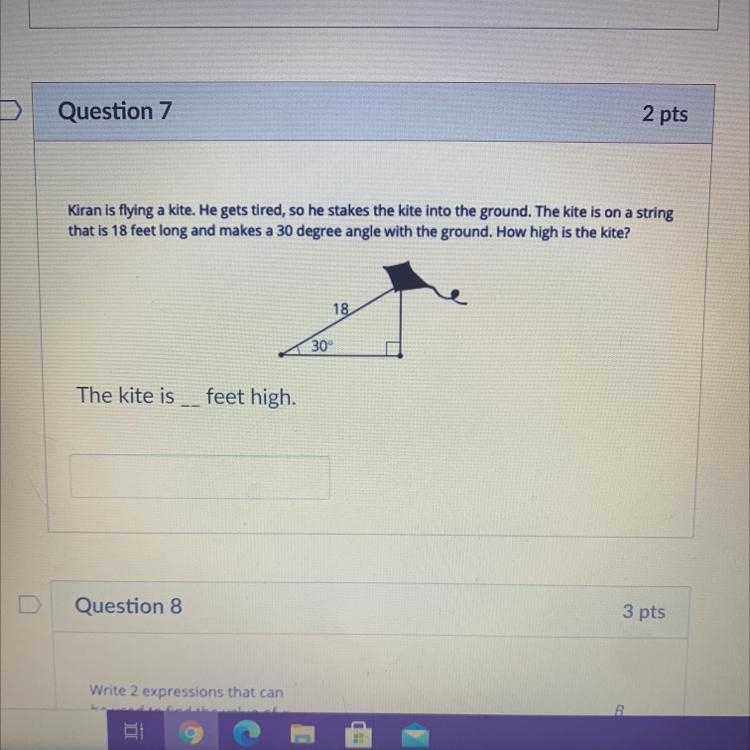 Kiran is flying a kite. He gets tired, so he stakes the kite into the ground. The-example-1