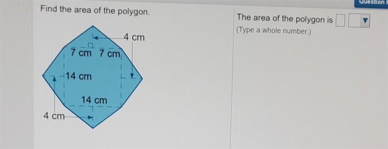 uueJUU Telp Find the area of the polygon. The area of the polygon is (Type a whole-example-1