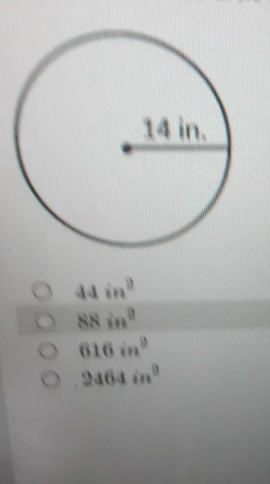 What is the area of the circle shown in square inches Use 22/7 for pi-example-1