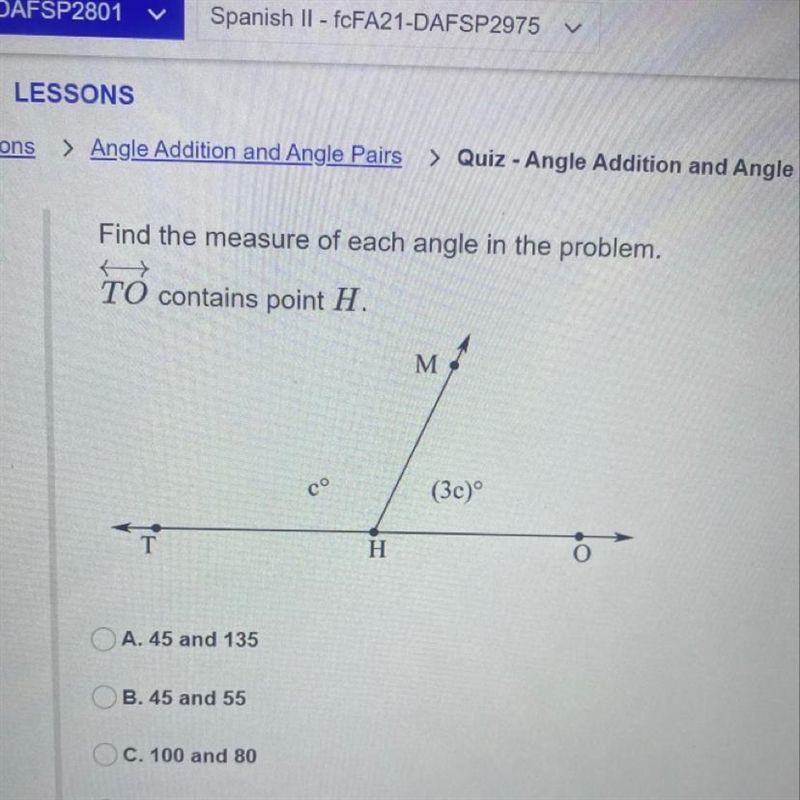 Find the measure of each angle in the problem. TO contains point H.-example-1