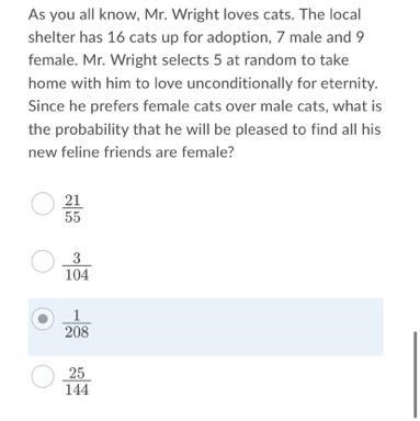 As you all know, Mr. Wright loves cats. The localshelter has 16 cats up for adoption-example-1