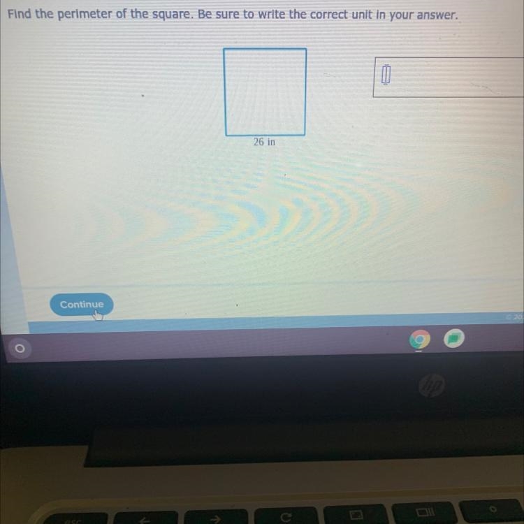 Find the perimeter of the square. Be sure to write the correct unit in your answer-example-1