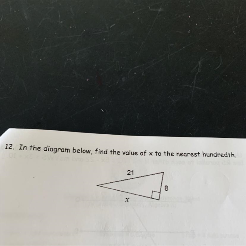 12. In the diagram below, find the value of x to the nearest hundredth.218-example-1