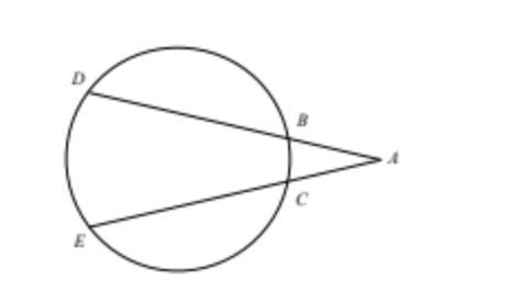 The measure of arc DE = 128° and the measure of arc BC = 63°. Find the measure of-example-1