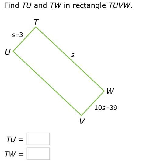 Find TU and TW in rectangle TUVW.-example-1