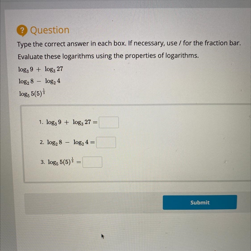 Type the correct answer in each box. If necessary, use / for the fraction bar.Evaluate-example-1