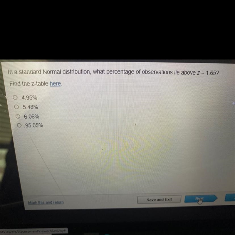 a standard Normal distribution, what percentage of observationnd the z-table here-example-1