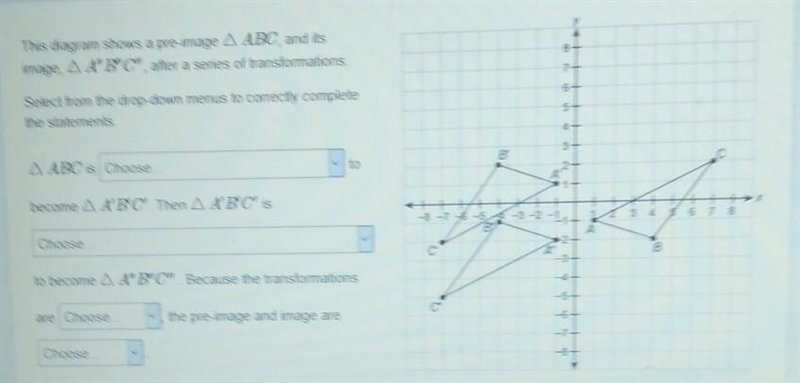 answer choices for the first one:reflected across the y-axisreflected across the line-example-1